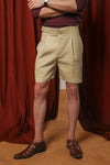 Sand Gurkha Chino Pleated Shorts