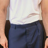 Navy Blue Wide Leg Trousers