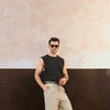 Beige Wide Leg Trousers