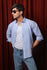 Light Blue Relaxed Linen Shirt With Cutaway Collar