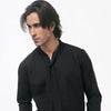 Black Flowing Shirt With Tie Detail