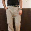 Beige Wide Leg Trousers