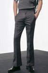 Charcoal Flared Pants With Seam Detail