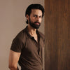 Brown Jersey Long Placket Polo