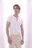 White Muscle Fit Six Button Henley Tshirt