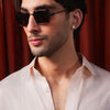 Peach Relaxed Linen Shirt With Cutaway Collar