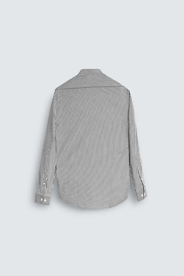 White and Black Striped Premium Cotton Shirt