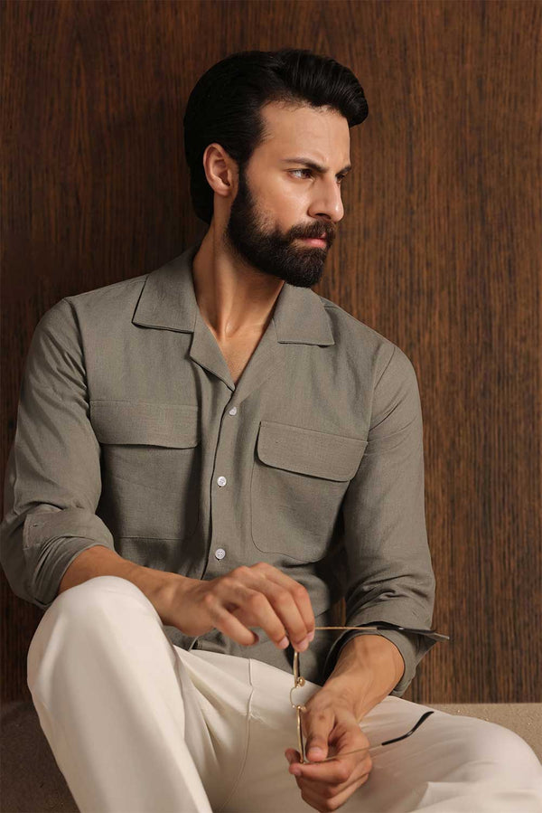 Sahara Olive Lux Linen Shirt