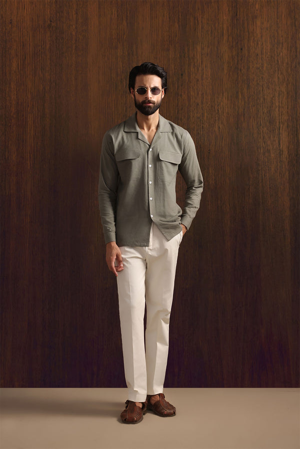 Sahara Olive Lux Linen Shirt