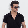 Black Jersey Long Placket Polo