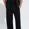 Black Elasticated Wide-Leg Trousers