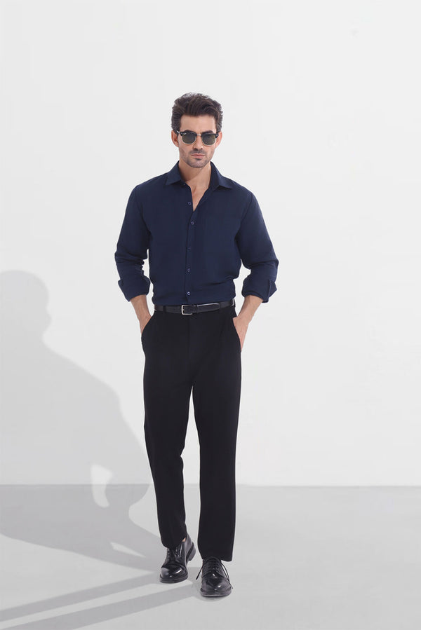 Navy Blue Oxford Premium Linen Shirt