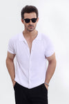White Signature Knitted Soft Cotton Shirt