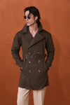 Khaki Green Twill Trench Coat