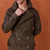 Khaki Green Twill Trench Coat