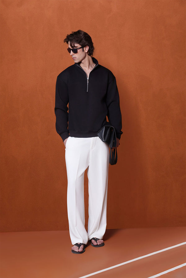 Relaxed Fit Zip-Top Sweatshirt