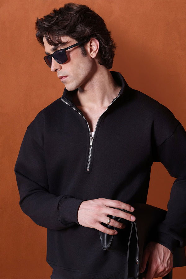 Relaxed Fit Zip-Top Sweatshirt