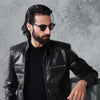 Black Faux Leather Racer Jacket