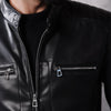 Black Faux Leather Racer Jacket