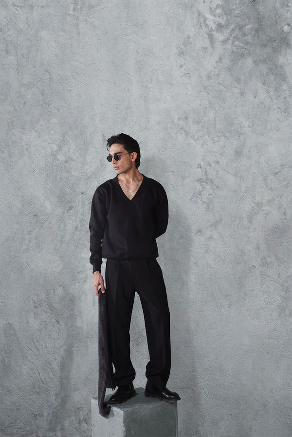 Deep V Neck Sweatshirt