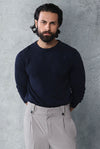 Navy Blue HQ Knitted Full Sleeves T-shirt