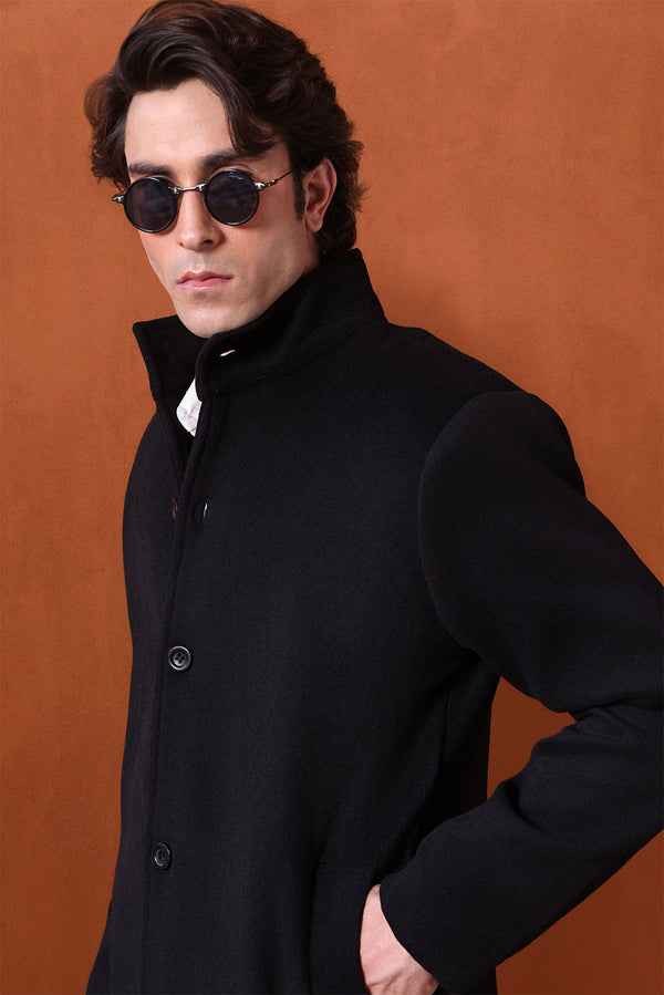 Wool Funnel Neck Coat