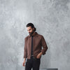 Brown Suede Zip Through Collared Shacket
