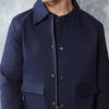 Navy Twill Regular Fit Jacket With Pockets