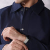 Navy Twill Regular Fit Jacket With Pockets