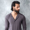 Charcoal Five Button Henley
