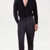 Dark Grey Pressed-Crease Tapered Trousers