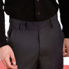 Dark Grey Pressed-Crease Tapered Trousers