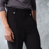 Premium Black Pin Belt Flare Trousers