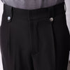 Premium Black Pin Belt Flare Trousers