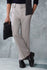 Premium Light Grey Pin Belt Flare Trousers