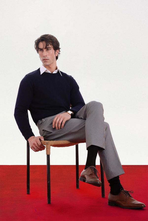 Ash Grey Classic Buckle Gurkha Pants