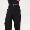 Premium Black Viscose Lux Wide Leg Trouser