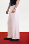 Premium White Viscose Lux Wide Leg Trouser