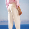 Premium White Viscose Onyx Straight Fit Trousers