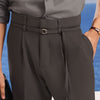 Dark Grey Wide leg Flowing trousers with belt