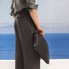 Dark Grey Wide leg Flowing trousers with belt