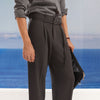 Dark Grey Wide leg Flowing trousers with belt