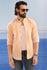 Apricot Cotton With Stand-Up Collar Shirt