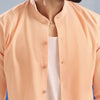 Apricot Cotton With Stand-Up Collar Shirt