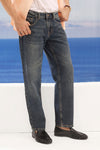 Dark Denim Blue Straight Fit Jeans