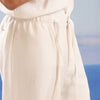 Premium White Silk Touch-Drawstring Linen Trouser
