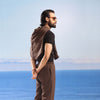 Premium Brown Silk Touch-Drawstring Linen Trouser