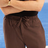 Premium Brown Silk Touch-Drawstring Linen Trouser