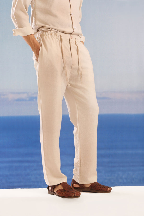Premium Viscose Linen Beige Trousers