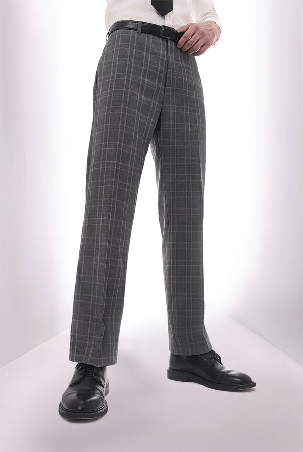 Grey Prince of Wales Check Suit Premium Trousers